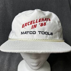 Vintage 80’s SnapBack Hat Matco Tools White Adjustable Cap